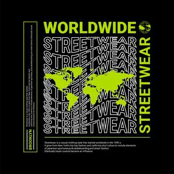 Worldwide writing design, suitable for screen printing t-shirts, clothes, jac Stock Illustration
