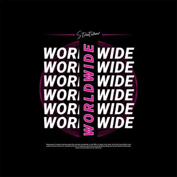 Worldwide writing design, suitable for screen printing t-shirts, clothes, jac Stock Illustration