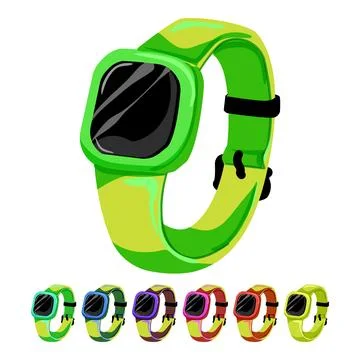 Worlout watch tracker cartoon vector graphic Stock Illustration