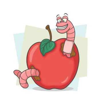 The Worm In The Apple Stock Illustration