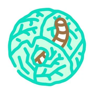 Worm cabbage color icon vector illustration Ilustración de archivo