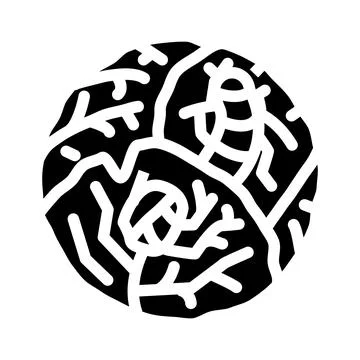 Worm cabbage glyph icon vector illustration Stock Illustration