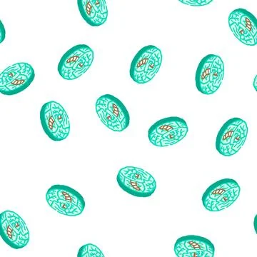 Worm cabbage isometric icon seamless pattern Illustrazione stock