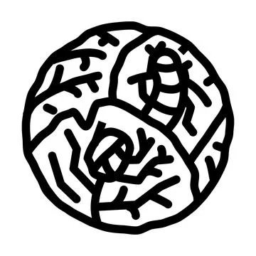 Worm cabbage line icon vector illustration Ilustración de archivo