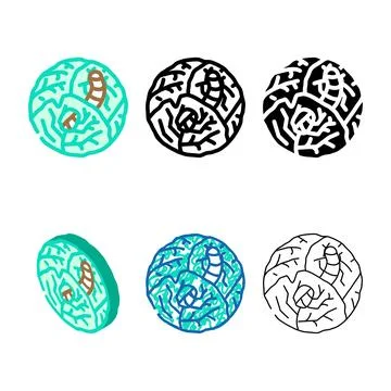 Worm cabbage modern color icon vector Stock Illustration