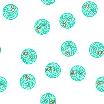 Worm cabbage vector seamless pattern Illustrazione stock