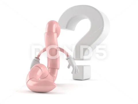 Worm character looking at question mark symbol: Graphic #130447565