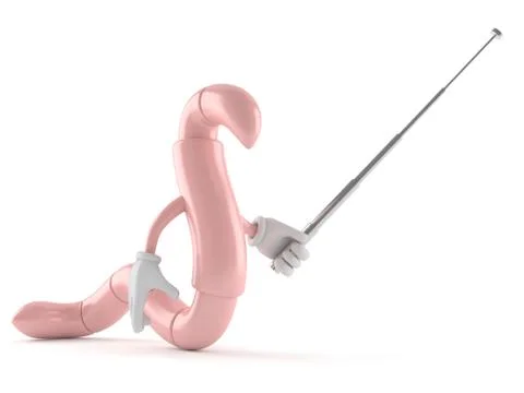 Worm character with pointer stick Stock Illustration