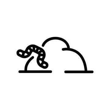 Worm compost icon vector outline illustration Stockillustratie