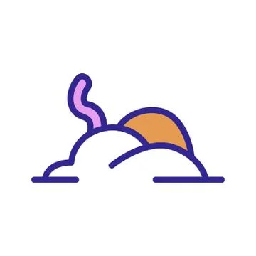 Worm compost icon vector outline illustration Stockillustratie