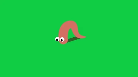 The worm crawls and hides in the ground (chroma key). Stock Footage 246580520