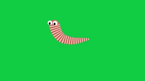 The worm crawls on the ground (chroma key). Stock Footage 246580523