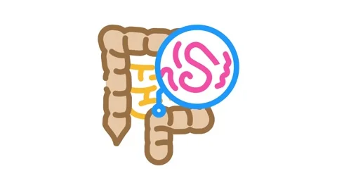 Worm digestive system parasite color icon animation Stock Footage 327260680