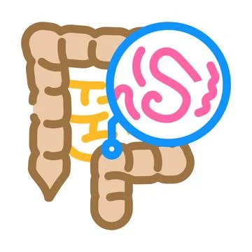Worm digestive system parasite color icon vector illustration Stock Illustration