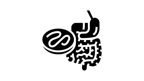 Worm digestive system parasite glyph icon animation 스톡 동영상 326147294