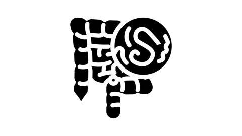 Worm digestive system parasite glyph icon animation Video stock 326736967