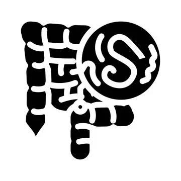 Worm digestive system parasite glyph icon vector illustration Stock Illustration