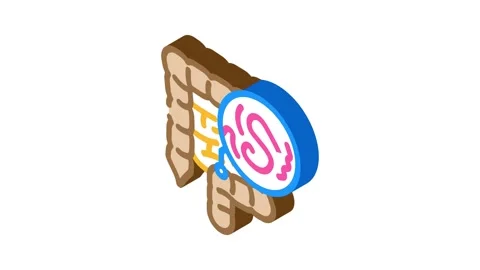 Worm digestive system parasite isometric icon animation Stock Footage 327281886