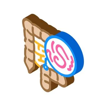 Worm digestive system parasite isometric icon vector illustration Stock Illustration