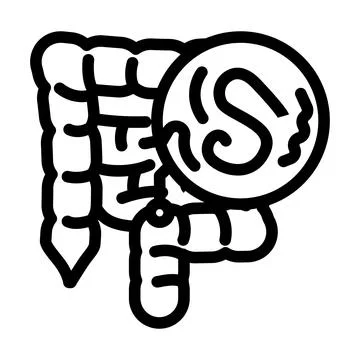 Worm digestive system parasite line icon vector illustration Stock Illustration