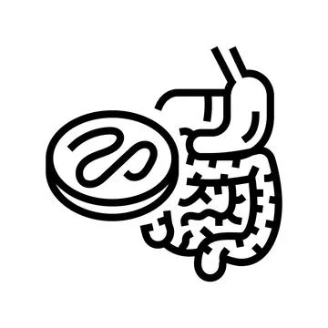 Worm digestive system parasite line icon vector illustration Illustrazione stock
