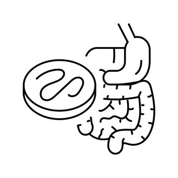 Worm digestive system parasite line icon vector illustration 스톡 일러스트