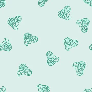 Worm digestive system parasite line seamless pattern Stock Illustration