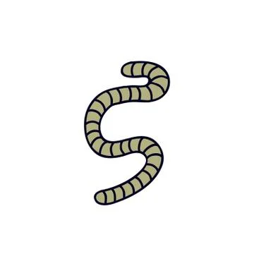 Worm doodle icon, vector illustration Stock Illustration