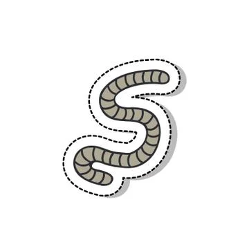 Worm doodle icon, vector illustration Stock Illustration