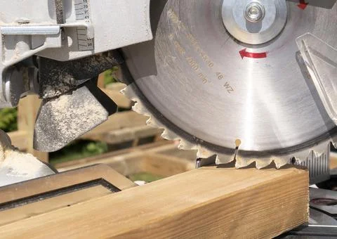 Worm drive circular saw to cut boards Stock Photos