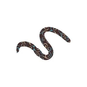 Worm earthworm spiral pattern color silhouette animal. Illustrazione stock