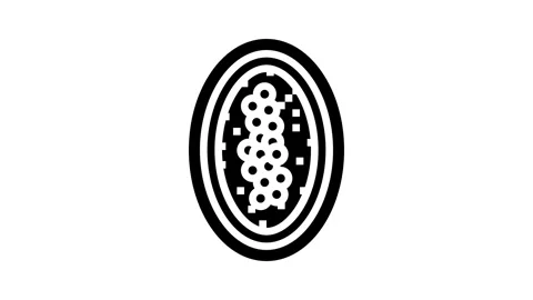 Worm eggs parasite glyph icon animation Video stock 326147295