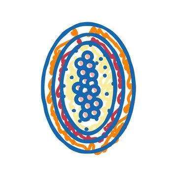 Worm eggs parasite icon doodle illustration Stock Illustration