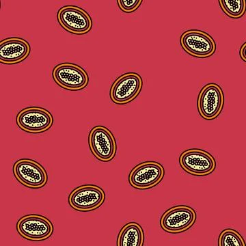 Worm eggs parasite vector seamless pattern Stockillustratie