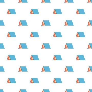Worm emerging from blue tent camping pattern Stock Illustration