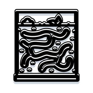 Worm farm bin composting organic waste Stock Illustration