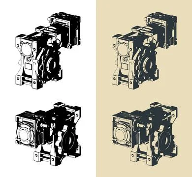 Worm gear motor Stock Illustration