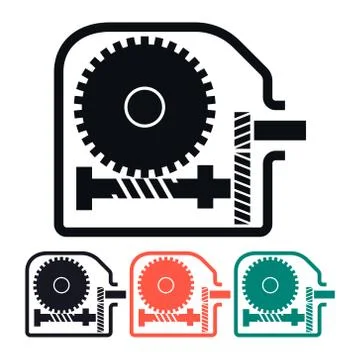 Worm Gear Reducer, Vector Icon Illustration Stock Illustration