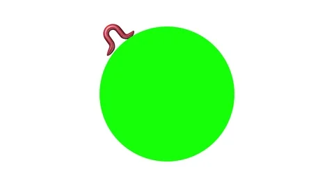 Worm on green circle, looping 3D animation Stock Footage 112010220