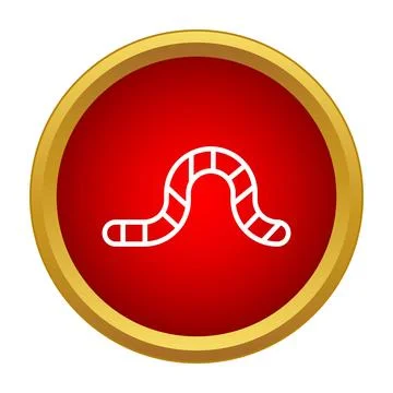 Worm icon crawling in segmented line drawing Ilustración de archivo