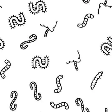 Worm Insect Animal Vector Seamless Pattern 스톡 일러스트