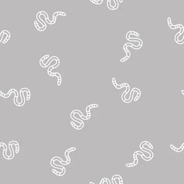 Worm insect line seamless pattern Illustrazione stock