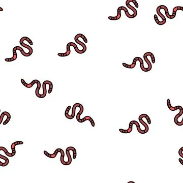 Worm insect vector seamless pattern Illustrazione stock