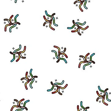 Worm jelly candy gummy vector seamless pattern イラスト素材