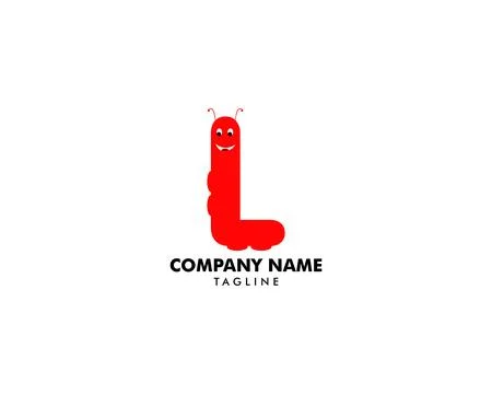 Worm Letter L Logo Design Stock Illustration