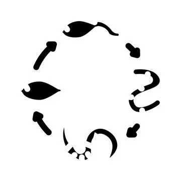 Worm lifecycle parasite glyph icon vector illustration Stock Illustration