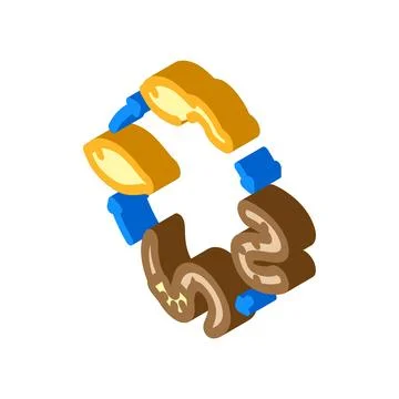 Worm lifecycle parasite isometric icon vector illustration 스톡 일러스트