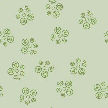 Worm lifecycle parasite line seamless pattern Illustrazione stock