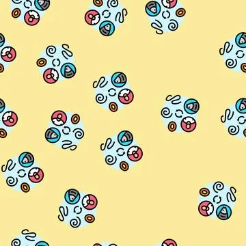 Worm lifecycle parasite vector seamless pattern Illustrazione stock
