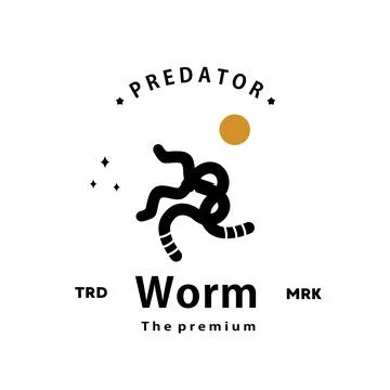 Worm logo vector outline silhouette art icon Stock Illustration